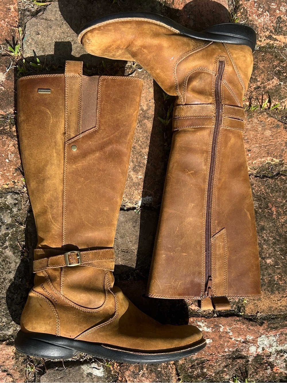 Tetra Strap Tall Tan Leather Waterproof Riding Boots 7 - Picture 8 of 8